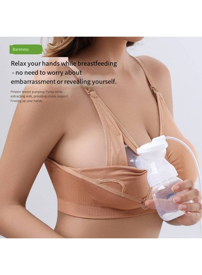 general Women's seamless sleepwear-style nursing bra, suitable for pregnant women during the lactation period. It comes with detachable breast pads and a removable milk pump. - Image 2